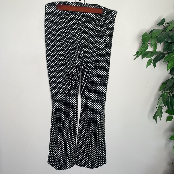 Anthropologie Essential Crop Flare Pants Pull-On Polka Dot - Picture 5 of 7